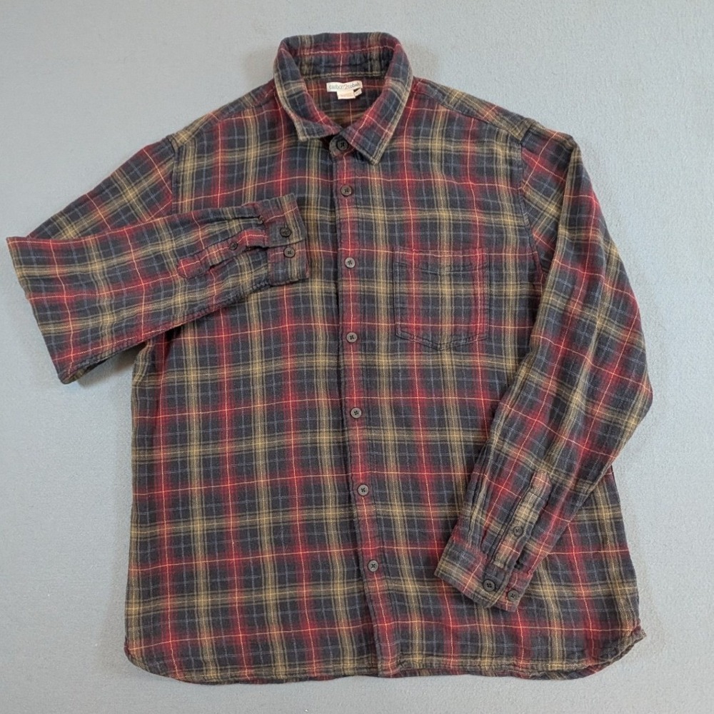 Carbon2Cobalt‎ Flannel Button Up Shirt Mens Large Red Plaid Casual - Picture 2 of 7